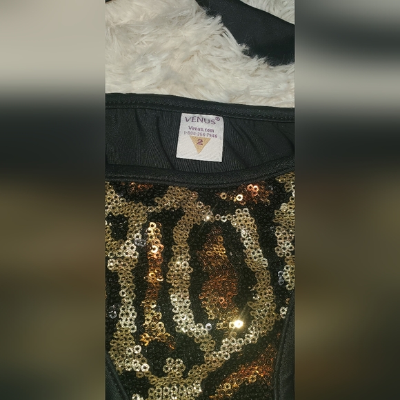 Venus 2 Piece Swimsuit -Top Size 32A -Bottoms Size 2  -Sequin Animal Print- NWOT - Picture 13 of 14